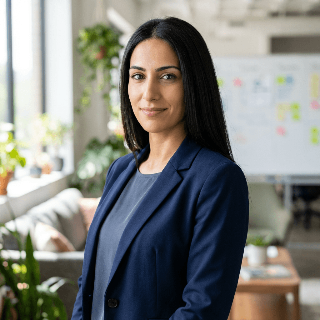 Sofia Rossi in a modern office setting